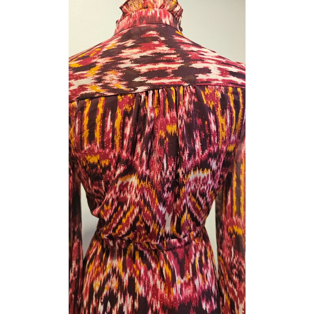 House of Harlow Dress 1960 Revolve Long Sleeve Mini Ruffled Bohemian Sz 2 - Picture 6 of 7